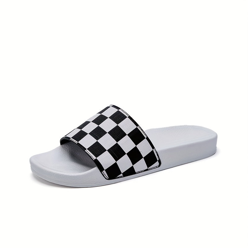 Men's Checkered Design Slides