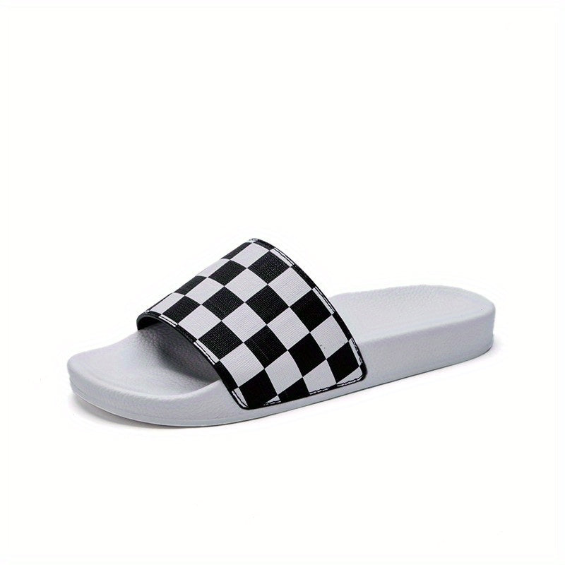 Men's Checkered Design Slides