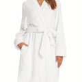 Womens Robes Plush Short Bathrobe Knee Length