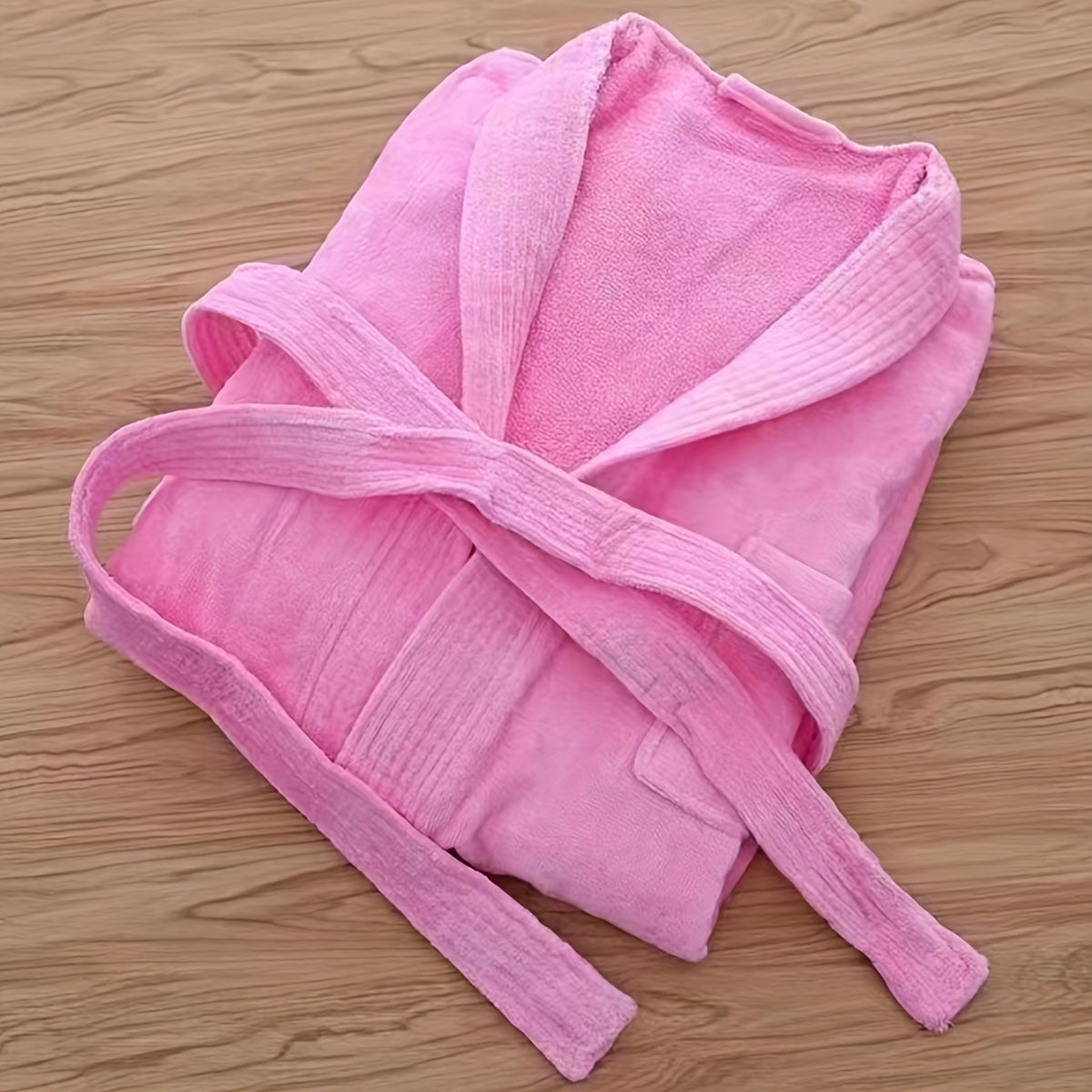 1pc Soft Cotton Bathrobe, Absorbent Long Sleeve
