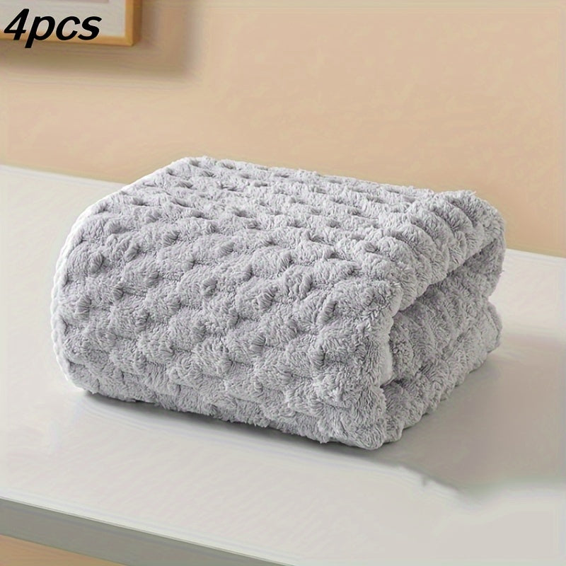 4-Pack Waffle Weave Bath Towels, Ultra-Absorbent Microfiber Towels