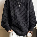 Plus Size Men's Crew Neck Sweater - Winter Comfort Stretch, Casual Knit Top Big and Tall