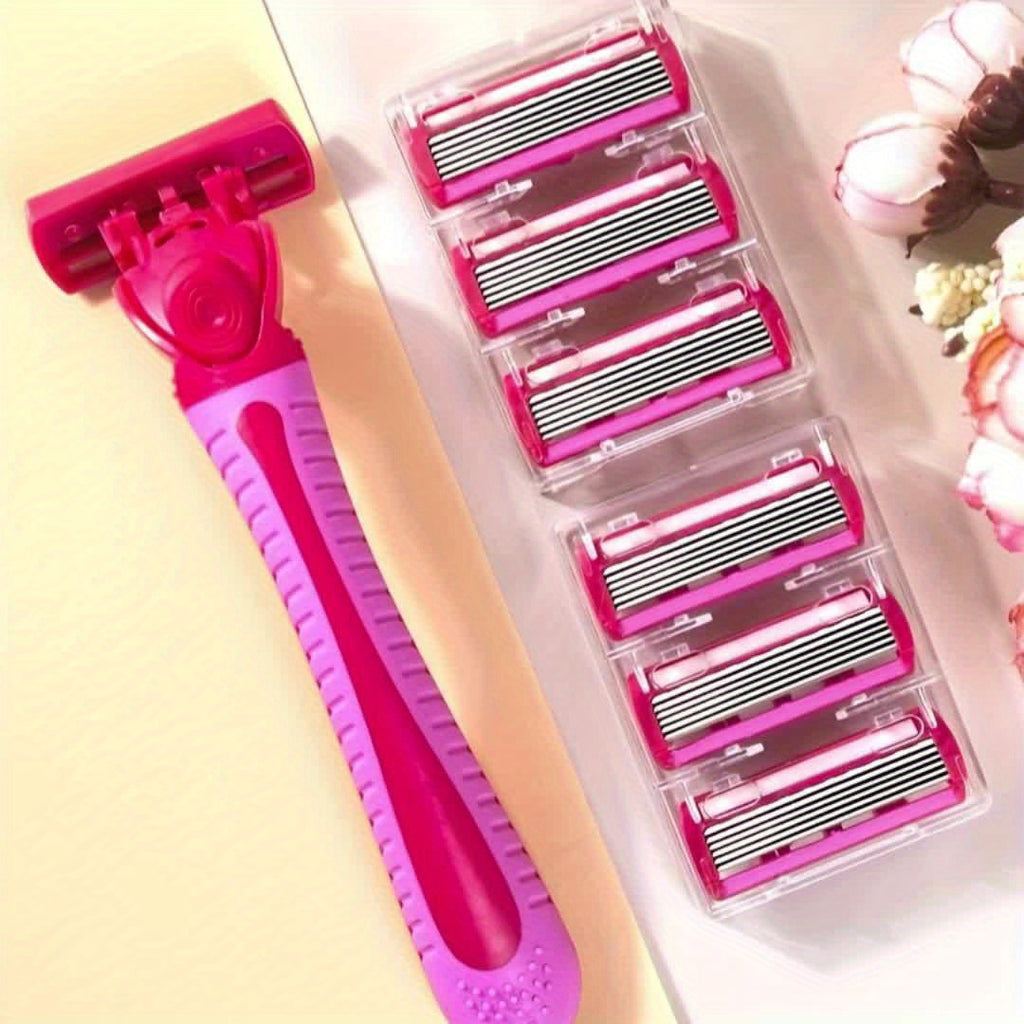 6-layer Manual Body Hair Razor Women Safety Razor Shaver Bikini Trimmer