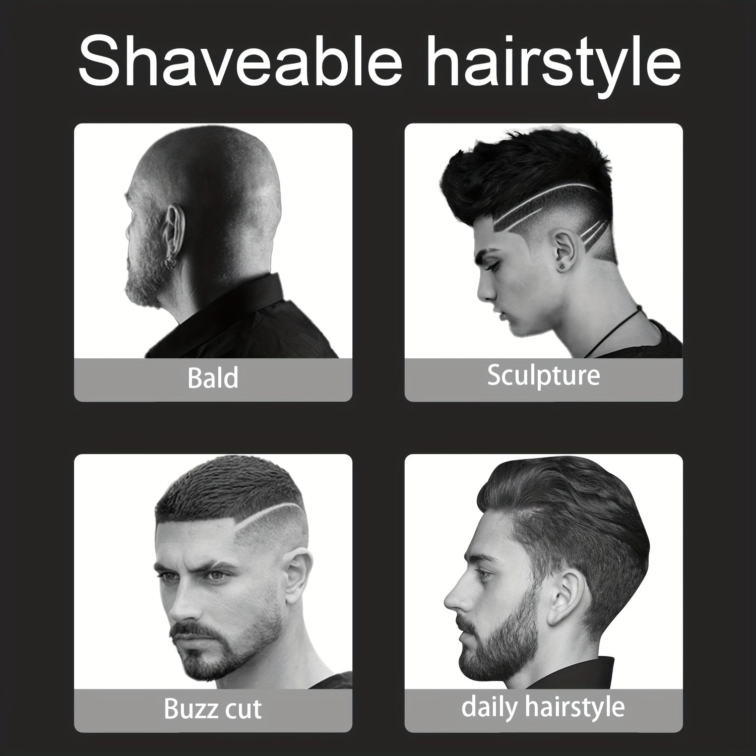 Men's Electric Shaver with LED Display, Hair Clipper, Trimmer, Beard Trimmer Wireless