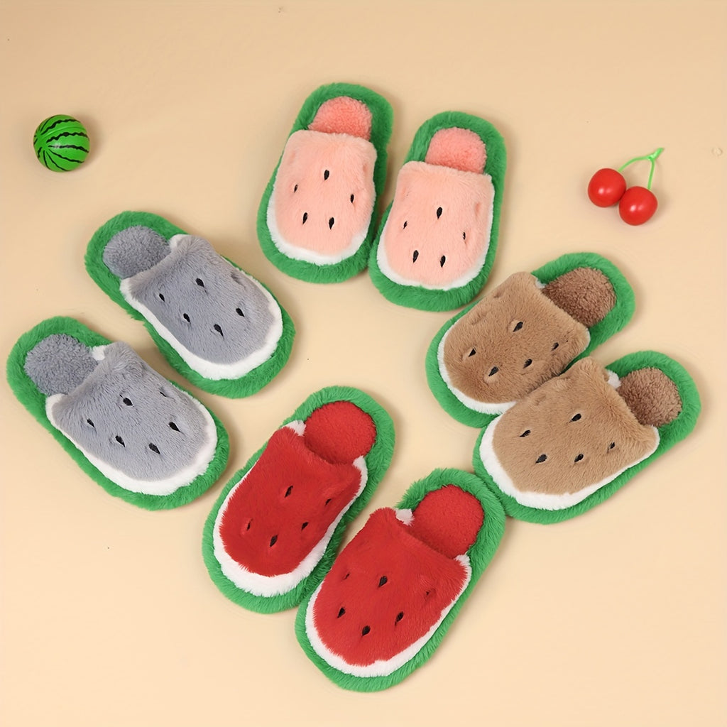 Cute Mixed Color Watermelon Slippers For Toddlers