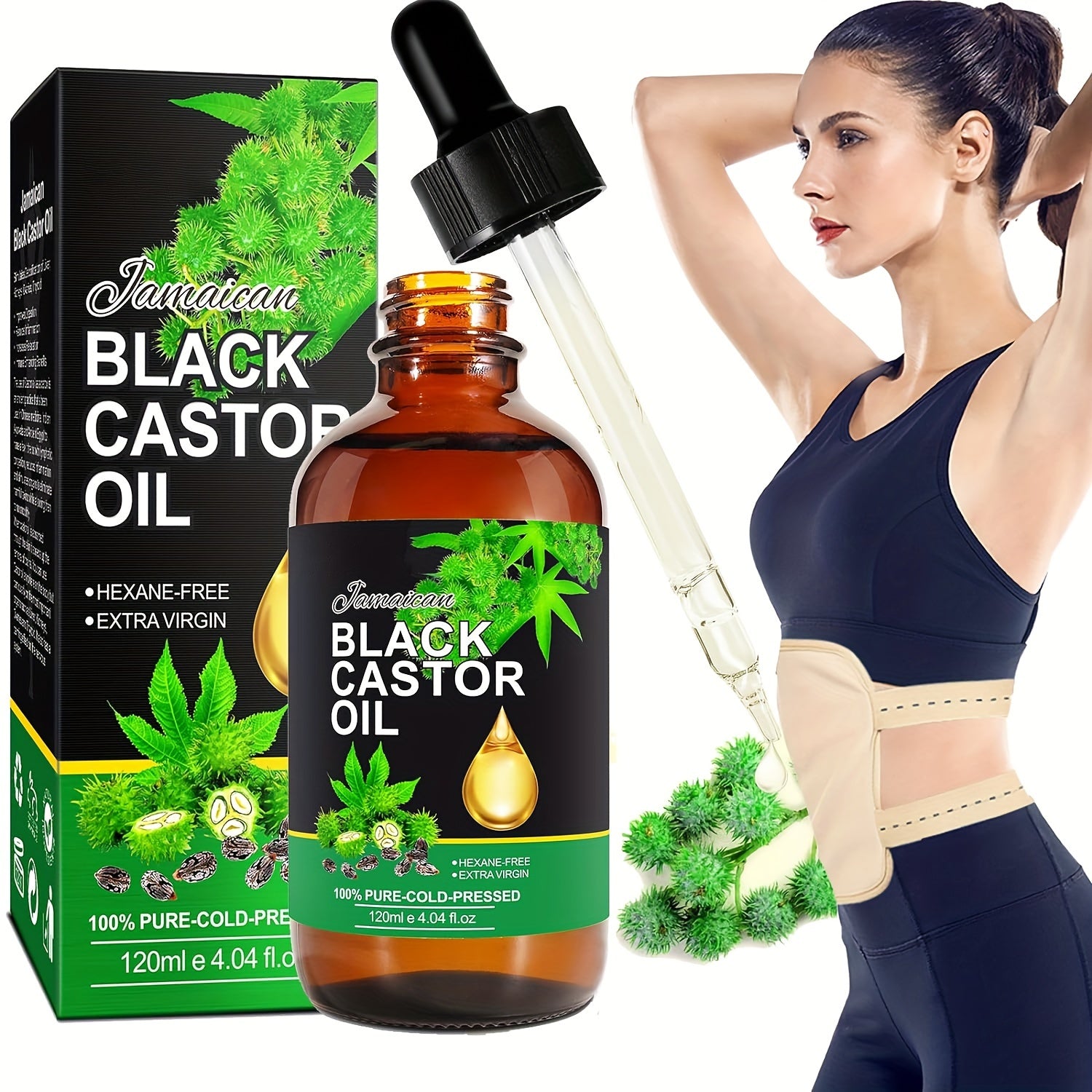 100% Pure Cold Pressed Jamaican Black Castor Oil