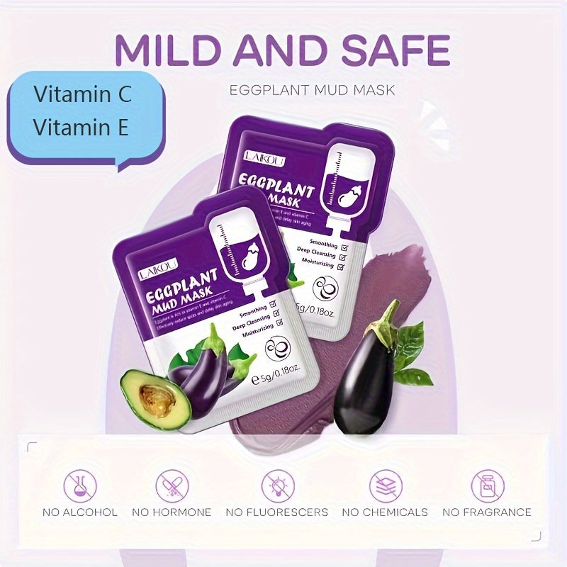 7pcs 5G Eggplant Mud Facial Mask Set