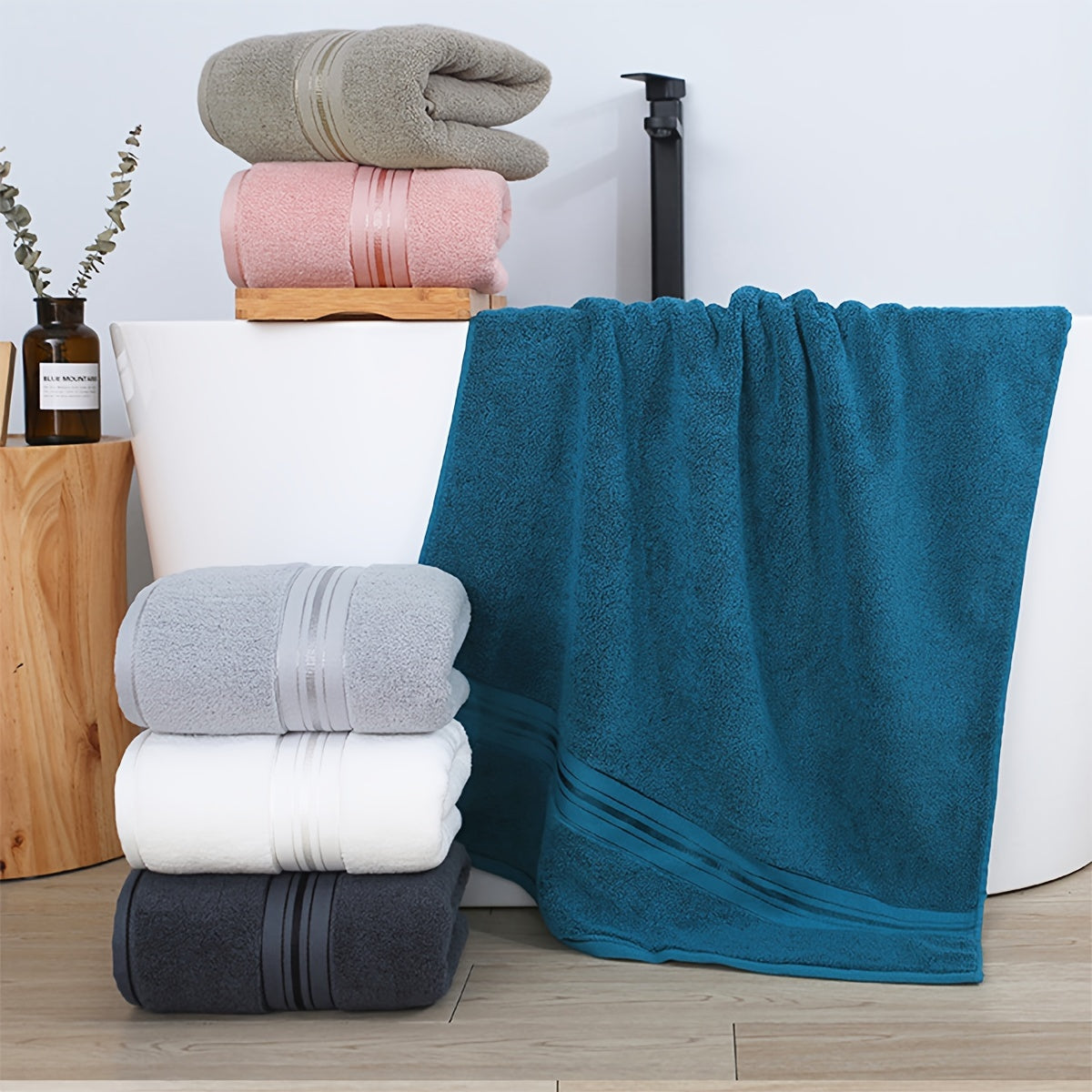 Set of 6 Bath Towels, Made from Pure Cotton