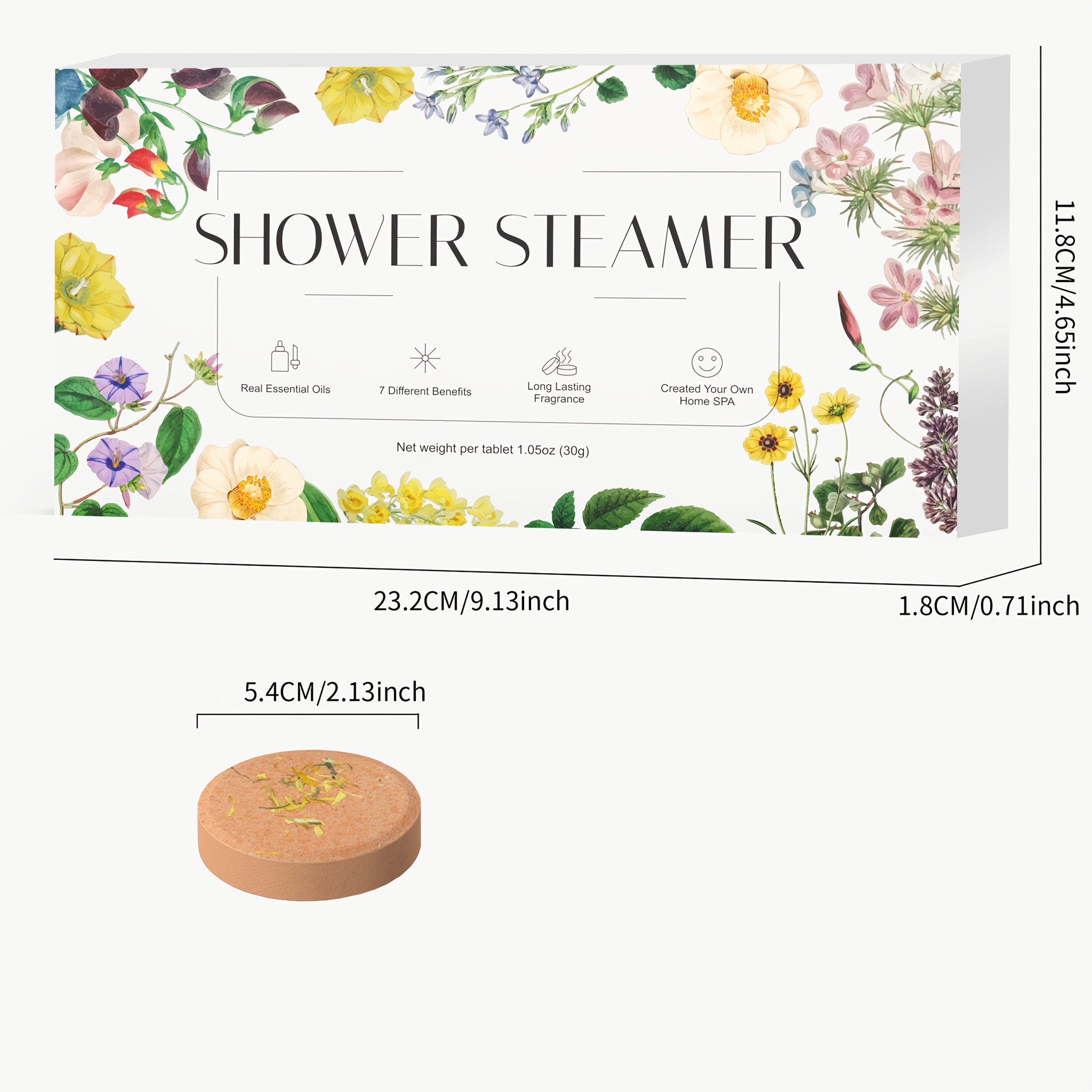 6/8pcs Of Essential Oil Shower Steamers, Eucalyptus, Lavender, Jasmine, Camellia, Mint, Citrus, Grapefruit
