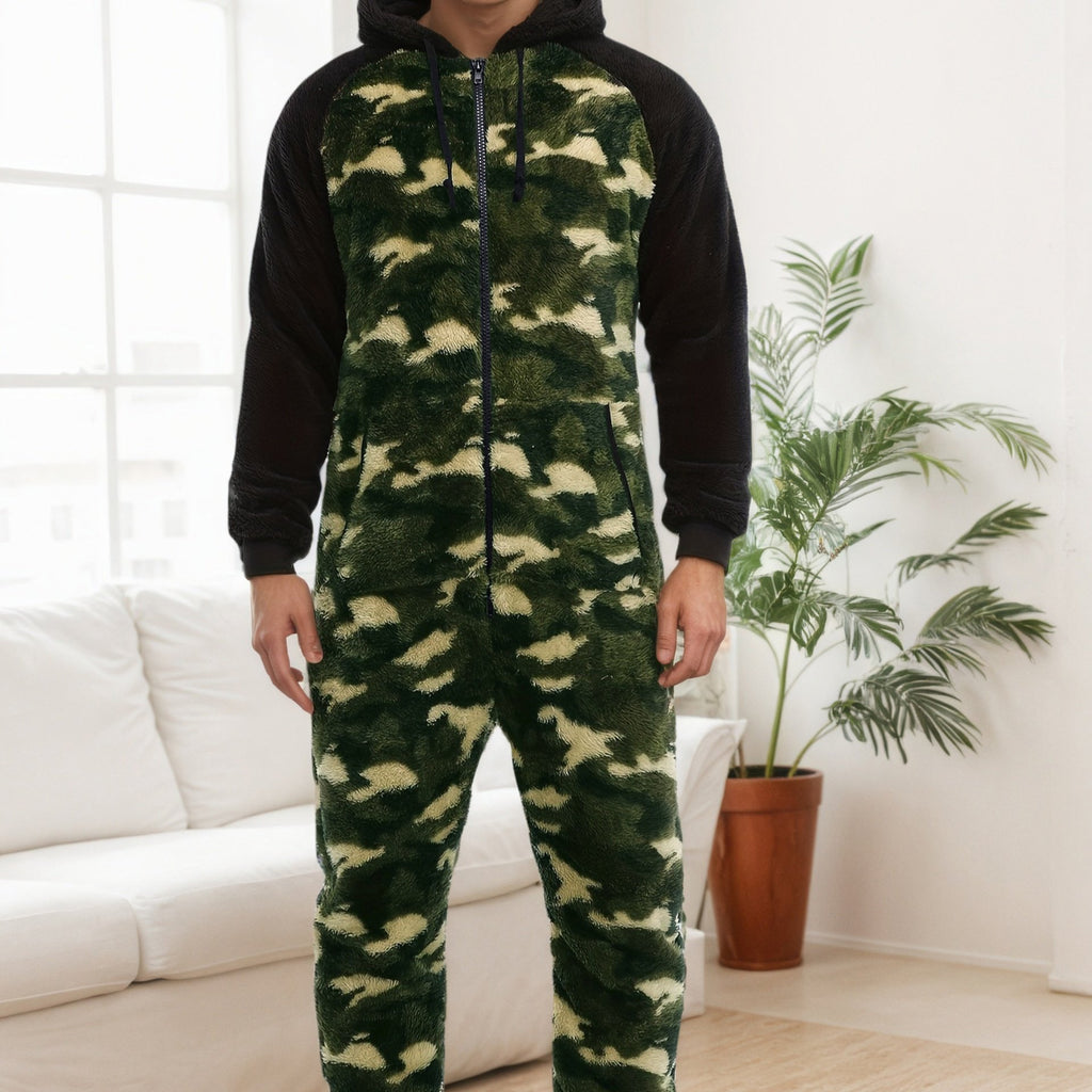 Men's Heavy-Duty Full-Zip Hooded Onesie