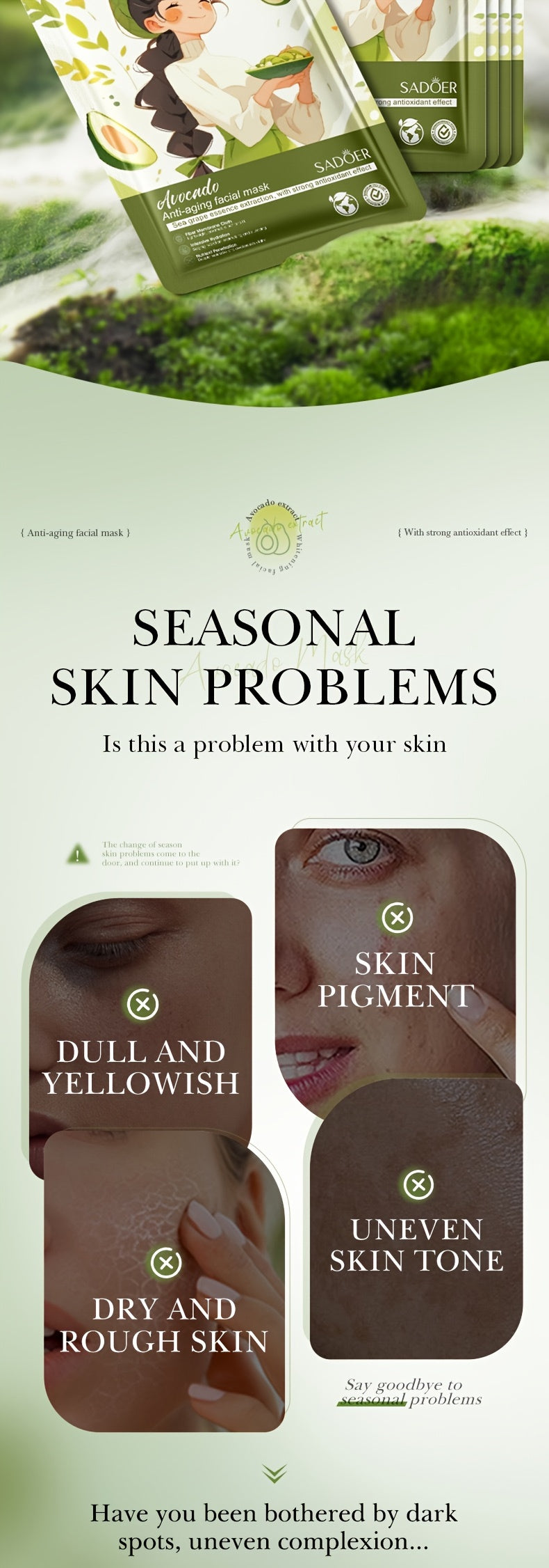 5 Pieces/10 Pieces Plant-Based Squalane Facial Mask Set Alcohol free