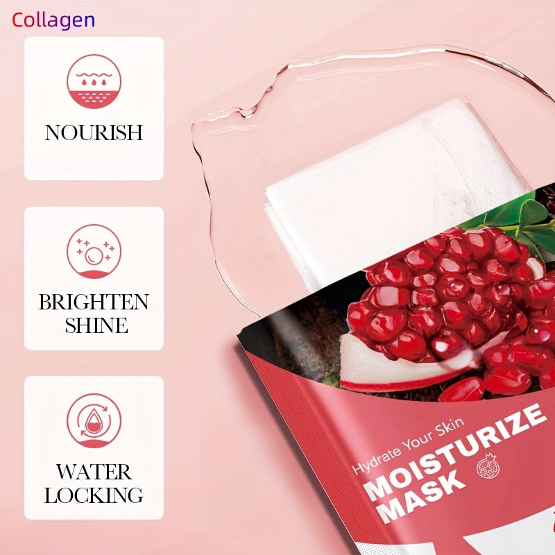 3-6pcs, pomegranate moisturizing and nourishing facial mask