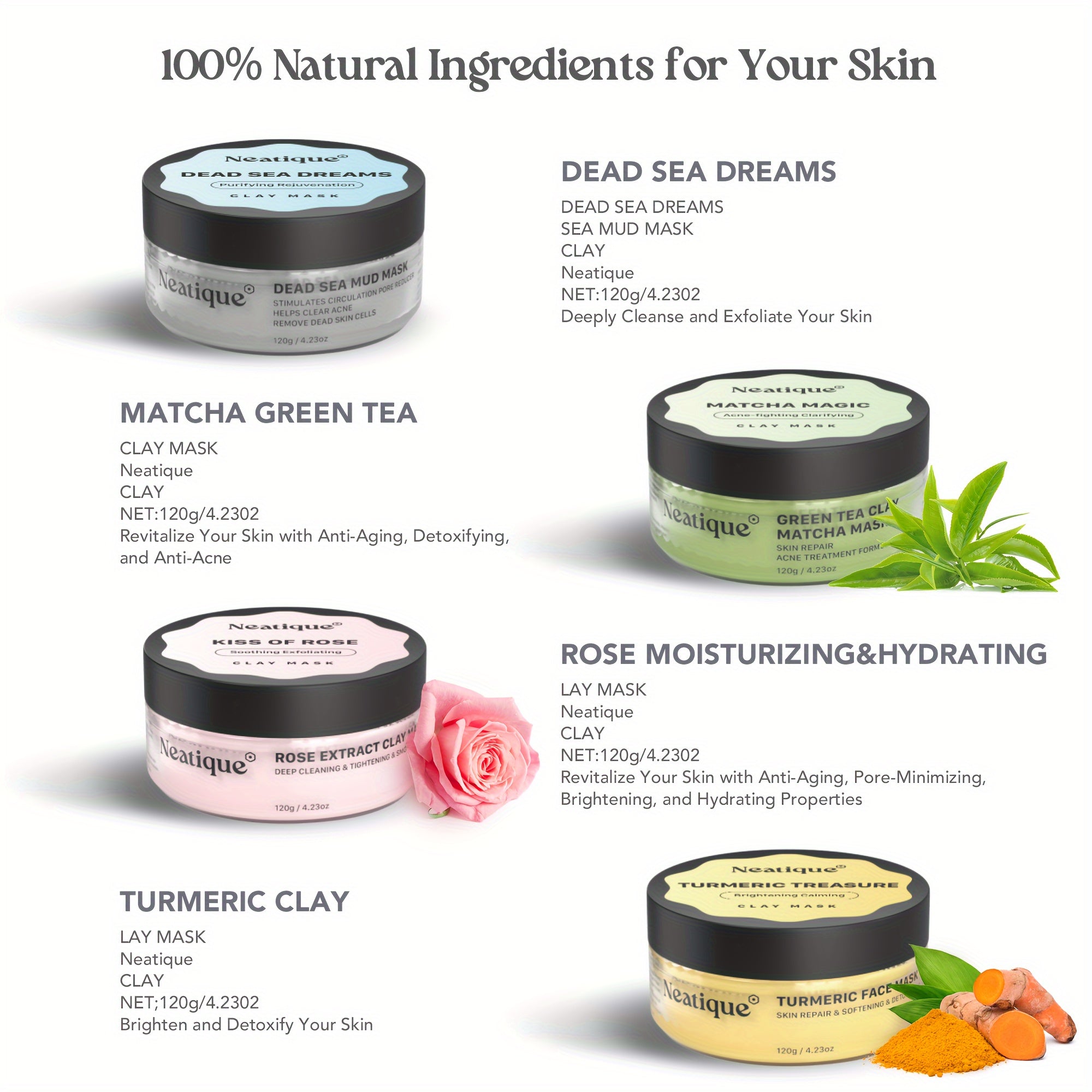 Neatique Face Masks Skincare Set unisex