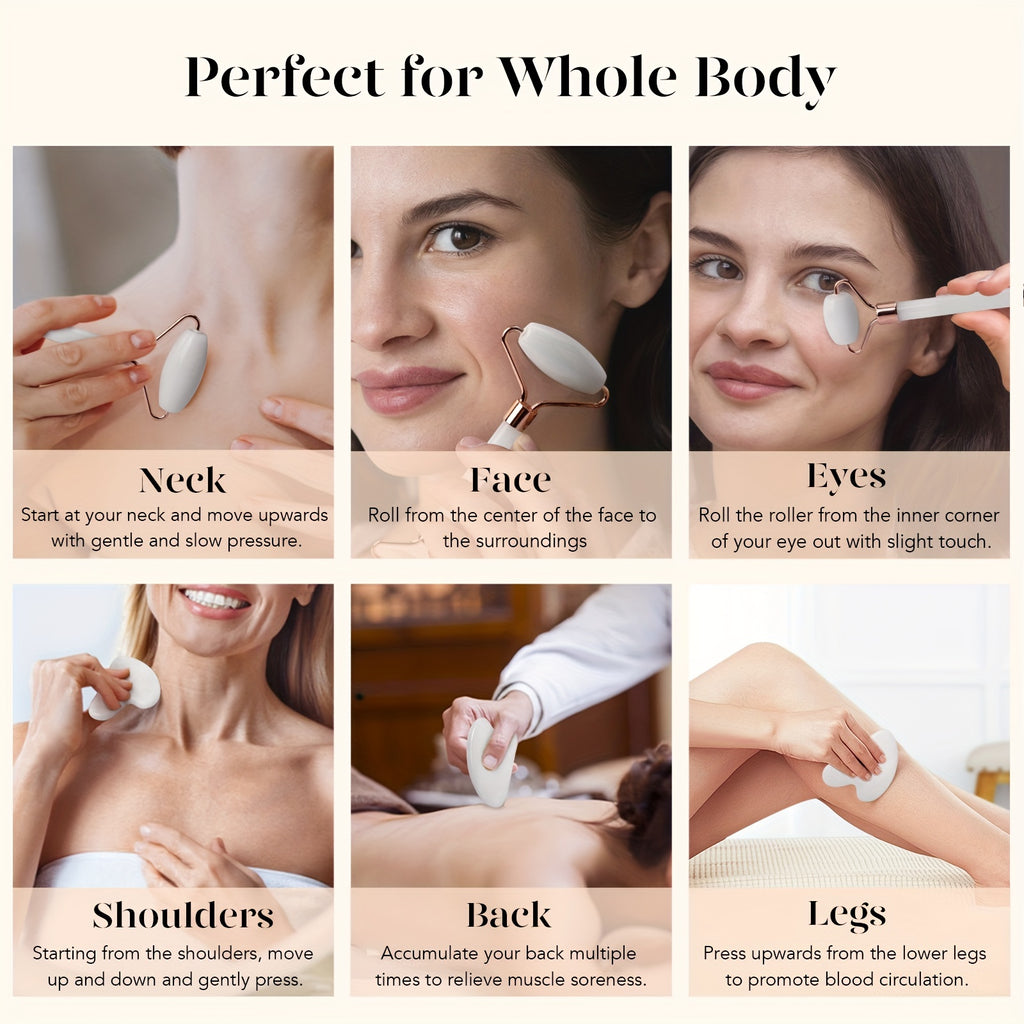Gua Sha & Jade Roller Facial Tools Face Roller