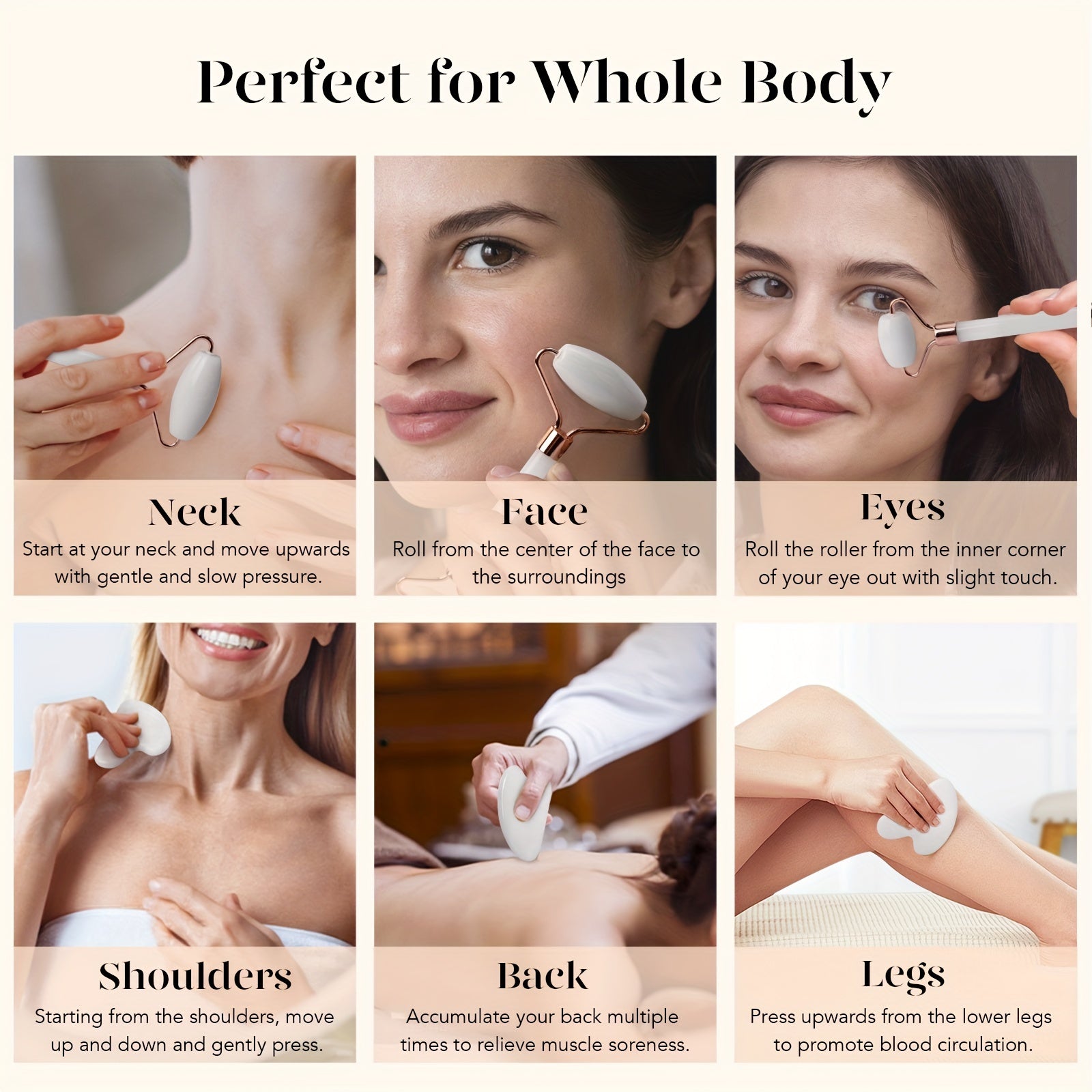 Gua Sha & Jade Roller Facial Tools Face Roller