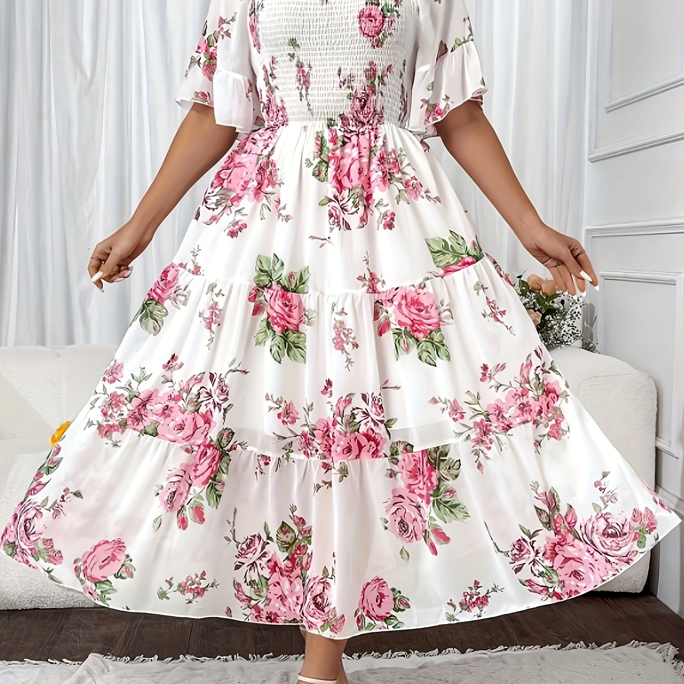Plus Size Floral Haven Maxi Dress