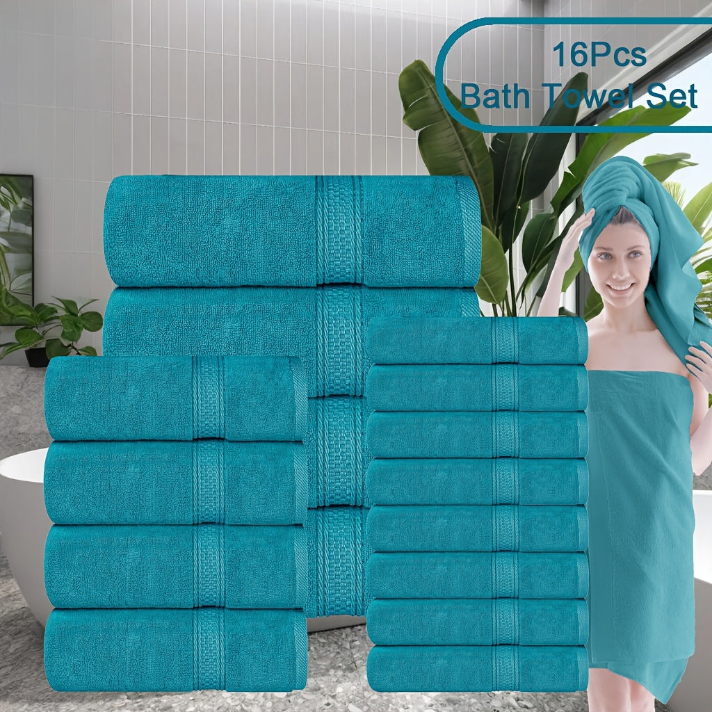 16pcs/8pcs Luxurious Soft Towel Set | 4 Bath Towels, 4 Hand Towels, 8 Washcloths