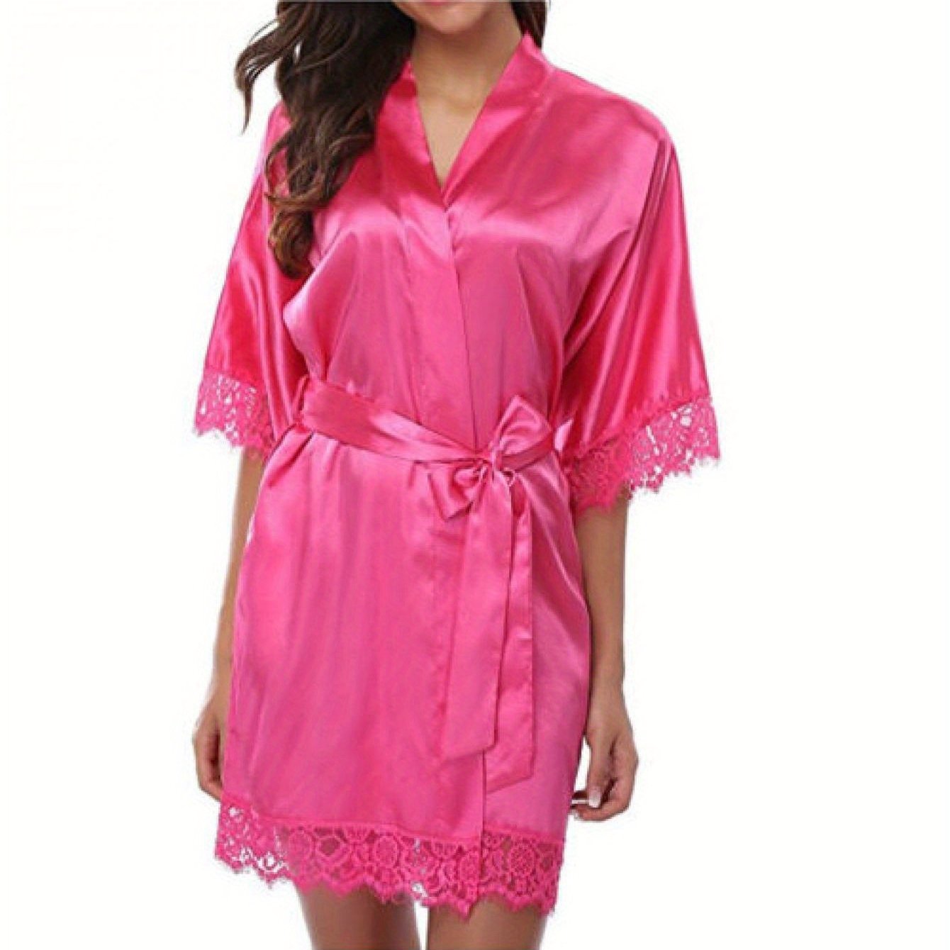 Medium Sleeve Satin Women's Night Robes