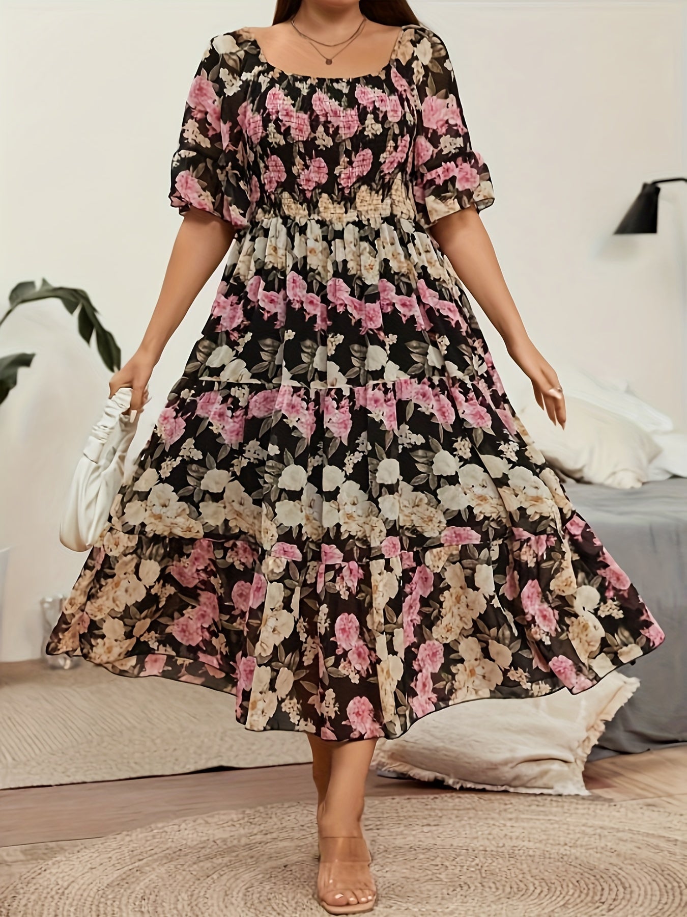 Plus Size Floral Haven Maxi Dress