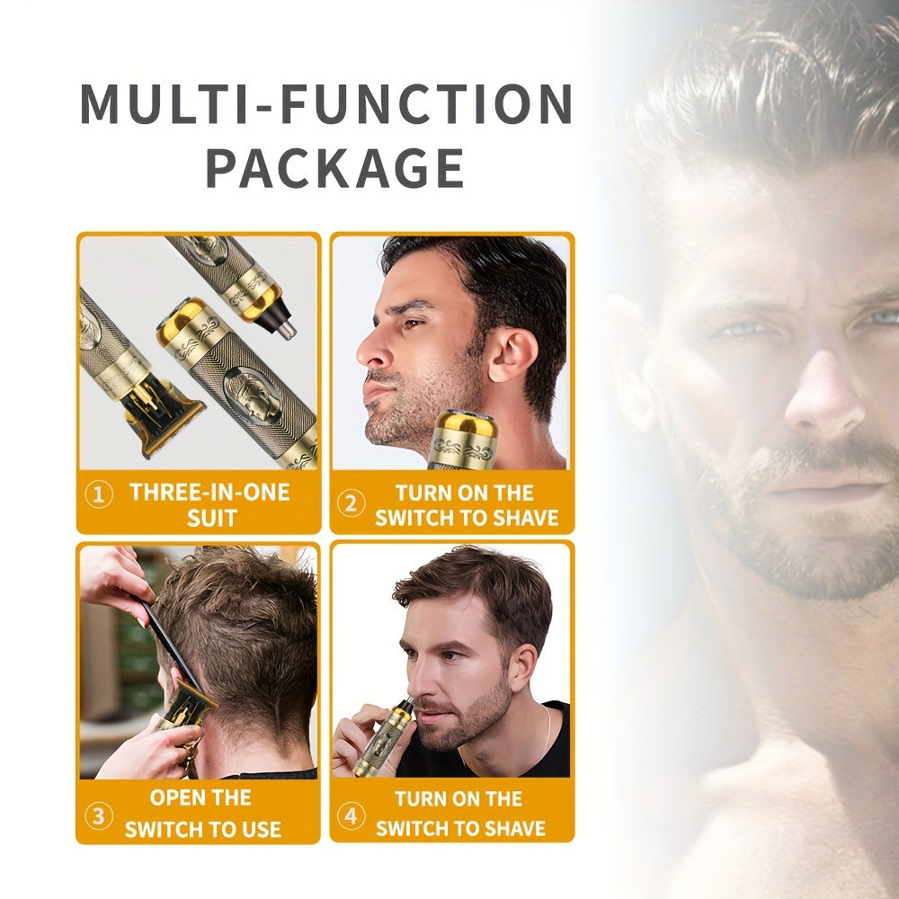 Professional Electric Shaver T-Blade Hair Clipper USB Rechargeable