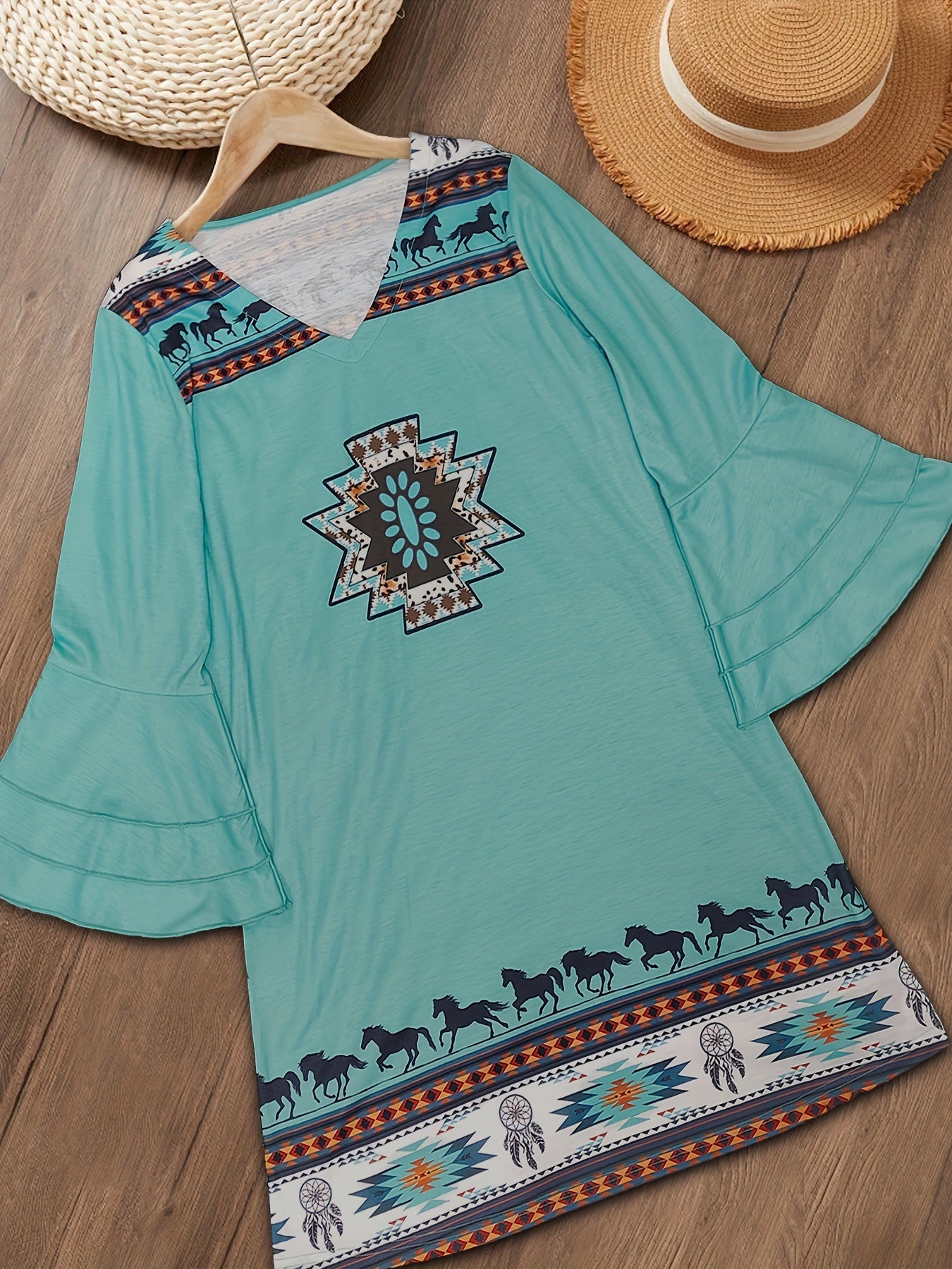 Trendy Aztec Print Women's Dress