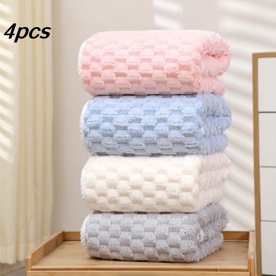 4-Pack Waffle Weave Bath Towels, Ultra-Absorbent Microfiber Towels