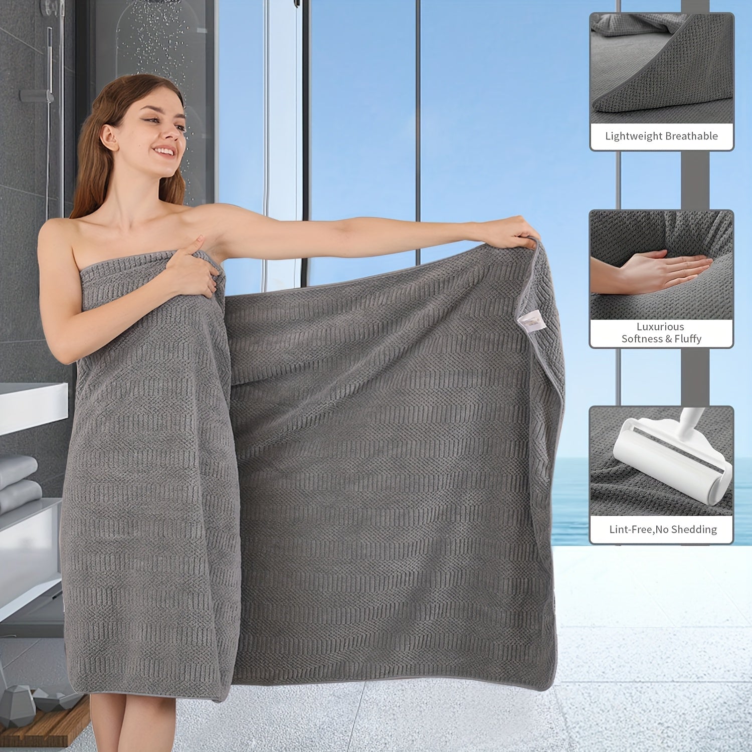 Oversized Bath Towels Set Microfiber