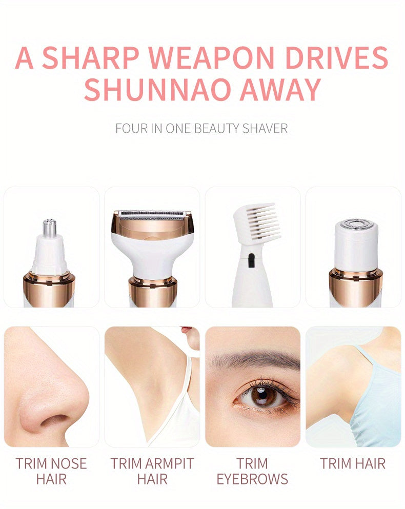 4-in-1 Women's Electric Razor - Wet & Dry Hair Remover