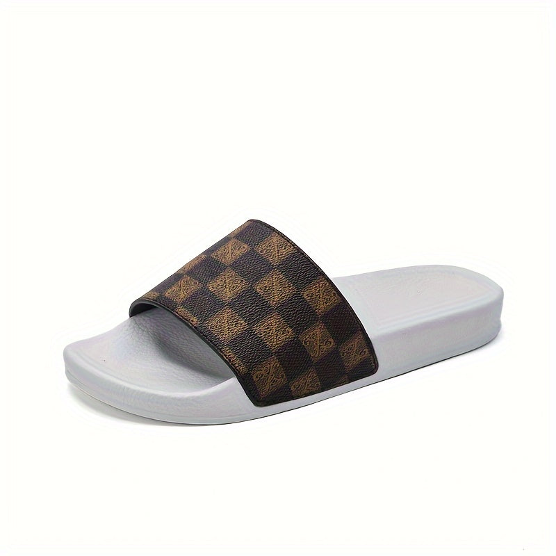Men's Checkered Design Slides