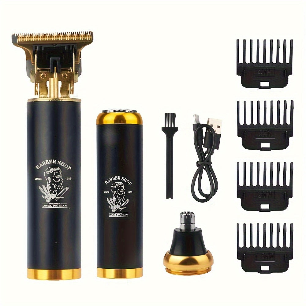 Professional Electric Shaver T-Blade Hair Clipper USB Rechargeable