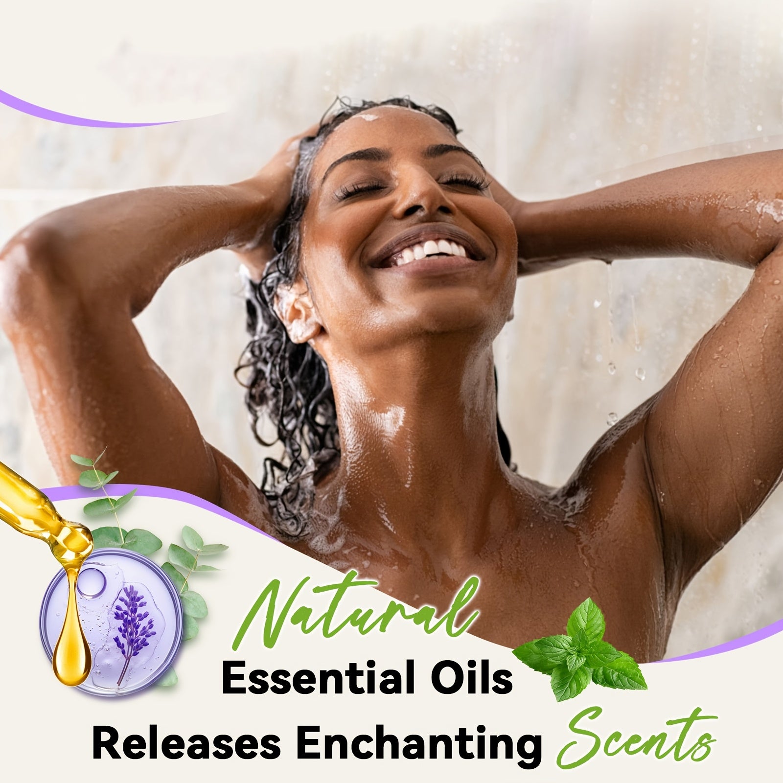 6/8pcs Of Essential Oil Shower Steamers, Eucalyptus, Lavender, Jasmine, Camellia, Mint, Citrus, Grapefruit