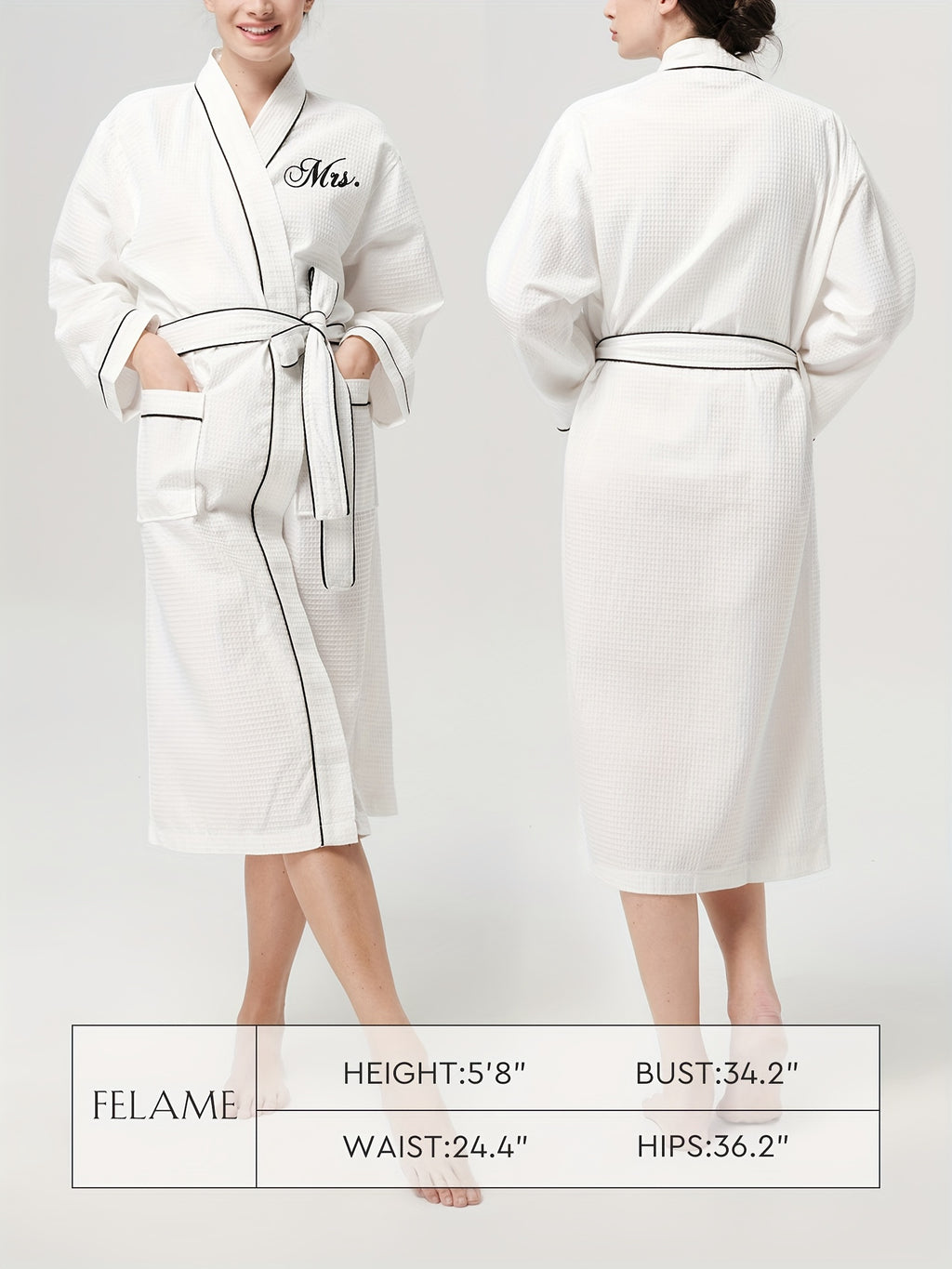 AW BRIDAL 2Pcs Couple's Waffle Knit Robes