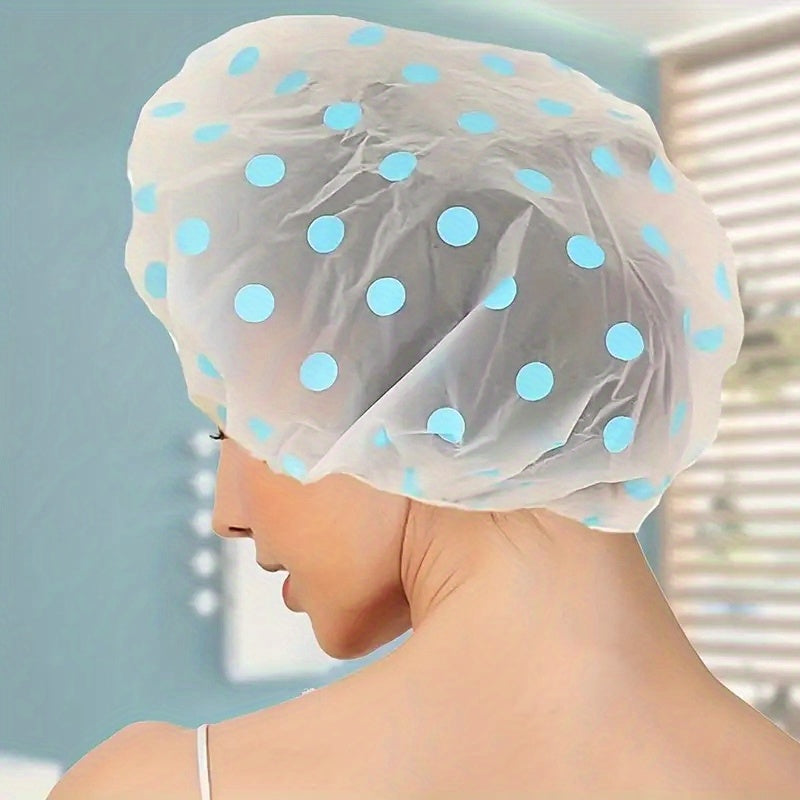 Buy 2 Get 1 Free, total of 3 pcs Adorable Polka Dot Printed Shower Caps