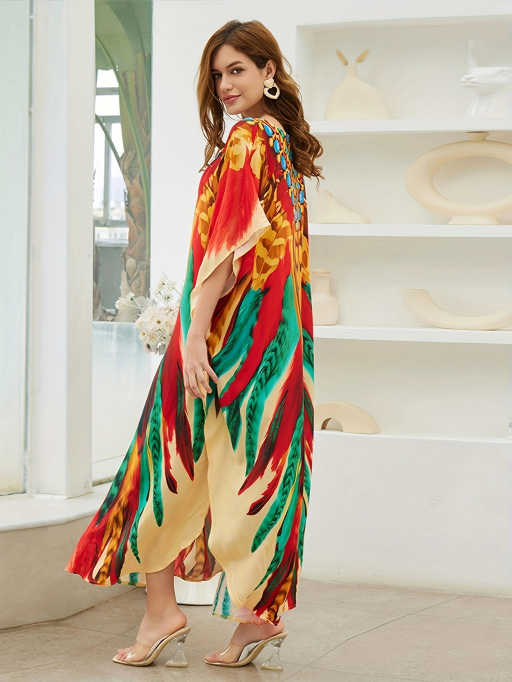 Women Long Kaftan Clothing Roomy Homewear