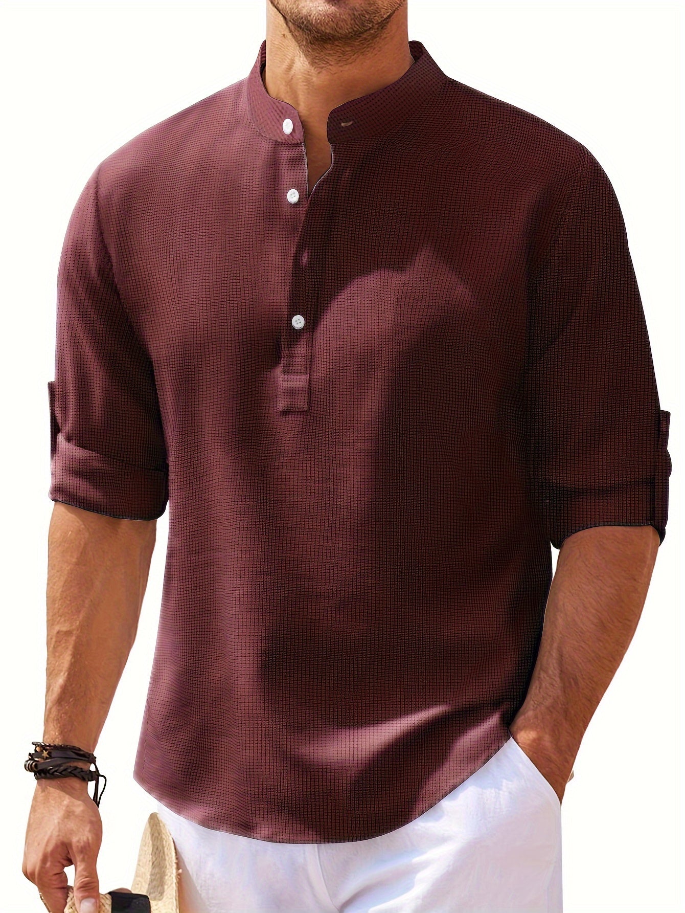 Vintage Plaid Men's Shirt for Spring/Fall: Durable, Casual Elegance with Comfort Fit