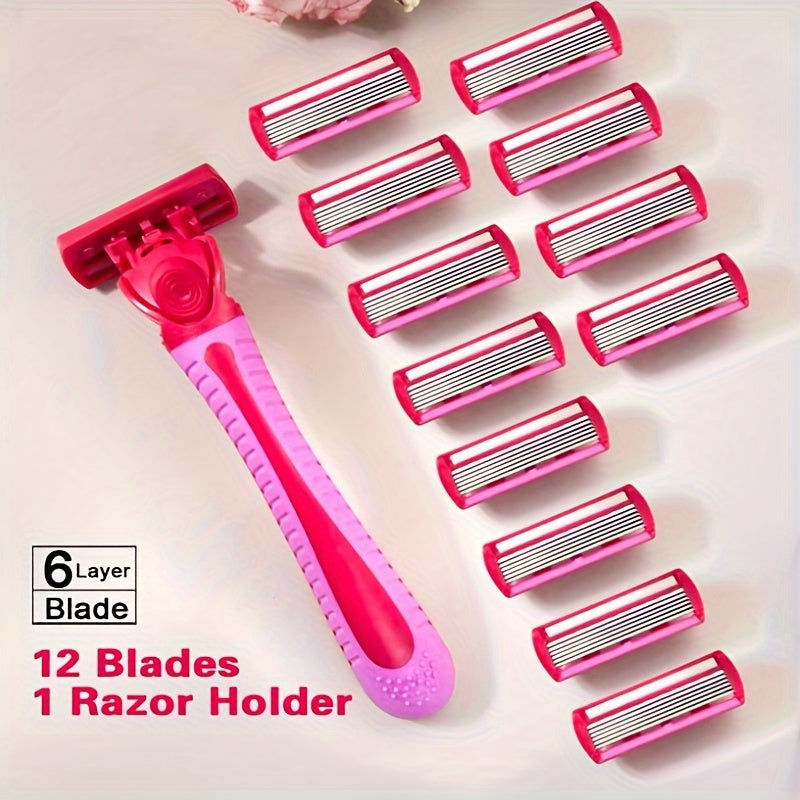 6-layer Manual Body Hair Razor Women Safety Razor Shaver Bikini Trimmer
