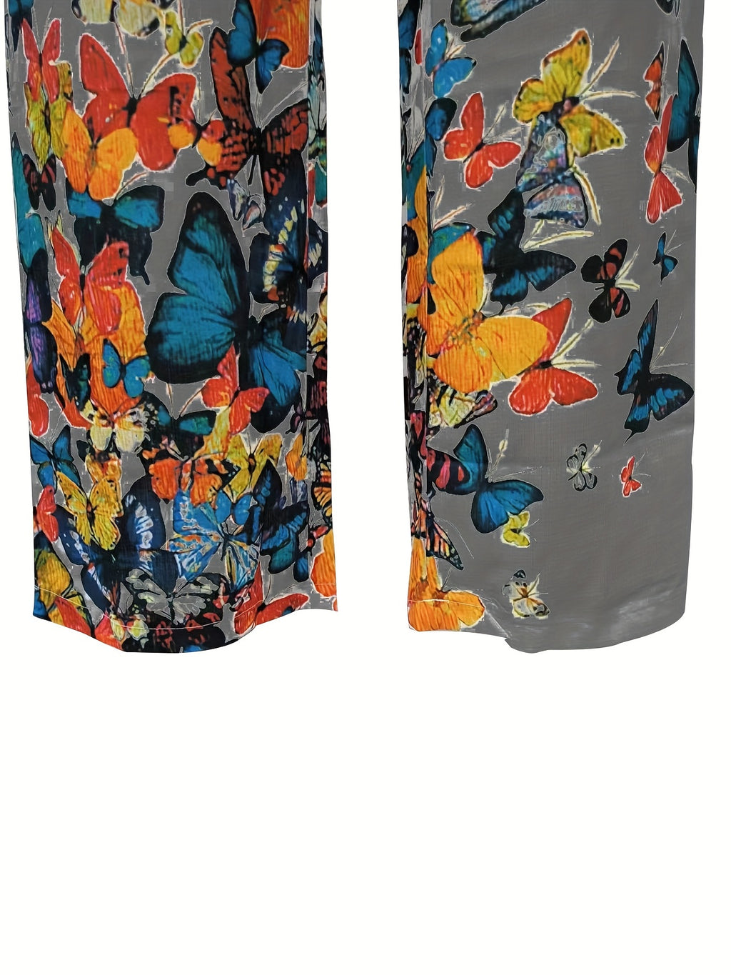 Men's Butterfly Pattern Straight Leg Pants - Casual Beach Trousers