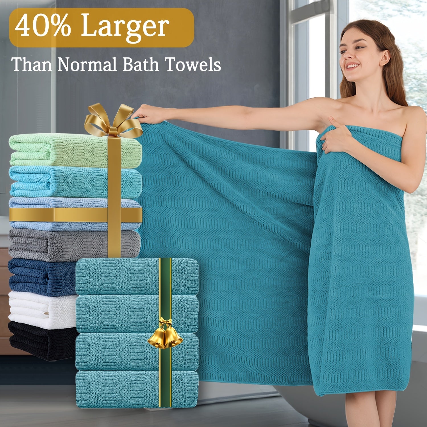Oversized Bath Towels Set Microfiber