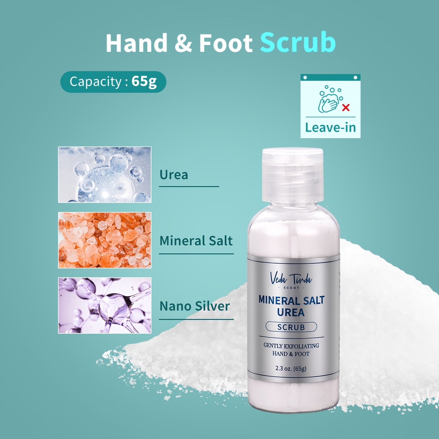 VTS Self Care Kit - Includes Moisturizing Heel Socks, Hand & Foot Oil, Salt Scrubs, Serum, Urea Cream 40 Percent - Hand Care Set, Foot Pedicure Kit