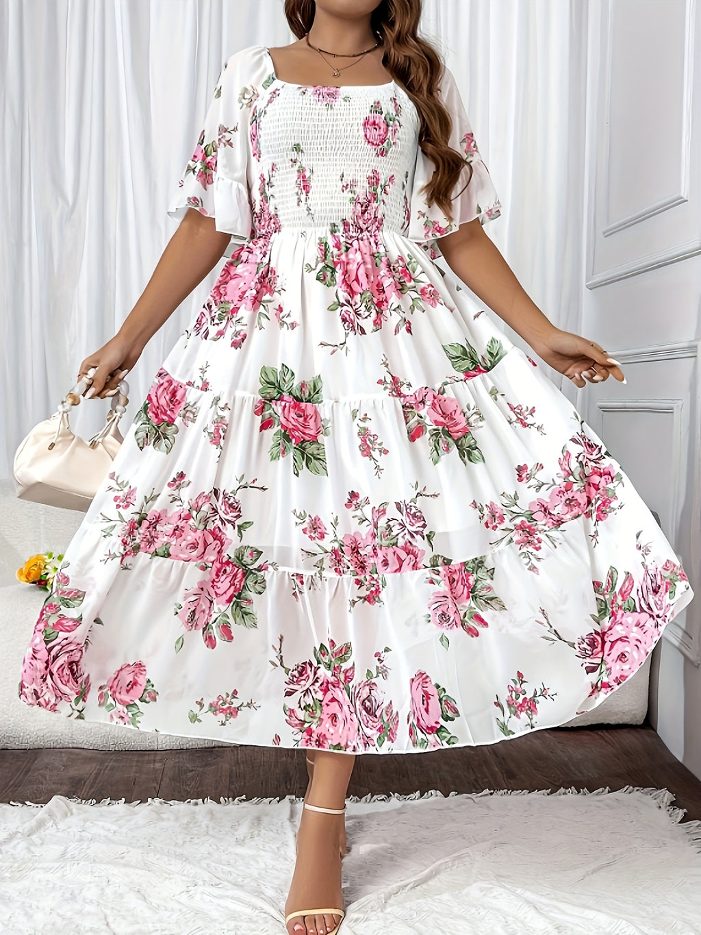 Plus Size Floral Haven Maxi Dress