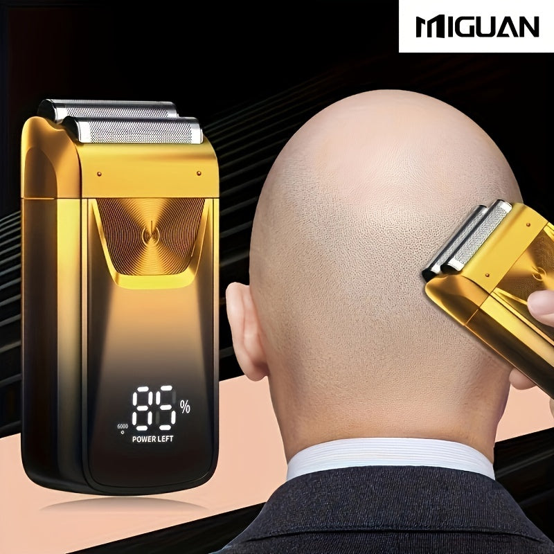 MIGUAN 2-in-1 Sleek Golden Electric Foil & Bald Shaver Trimmer