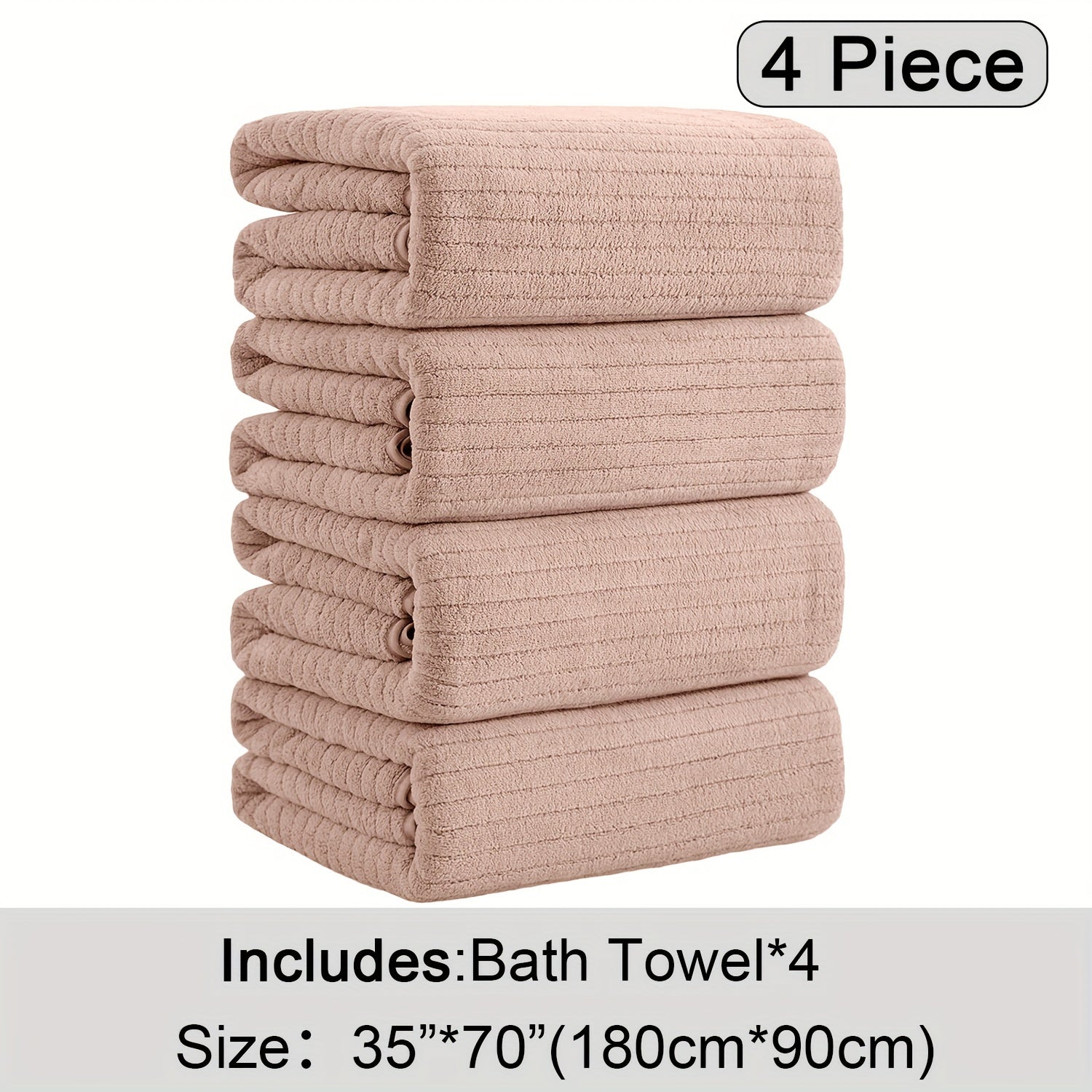 4 Pack Oversized Bath Towels Set