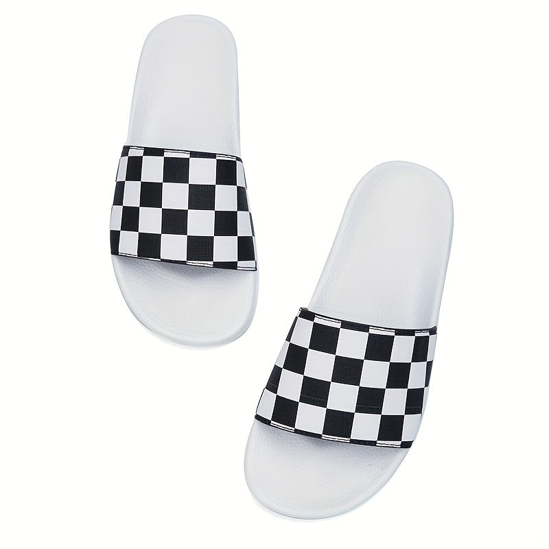 Men's Checkered Design Slides