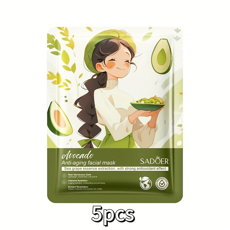 5 Pieces/10 Pieces Plant-Based Squalane Facial Mask Set Alcohol free