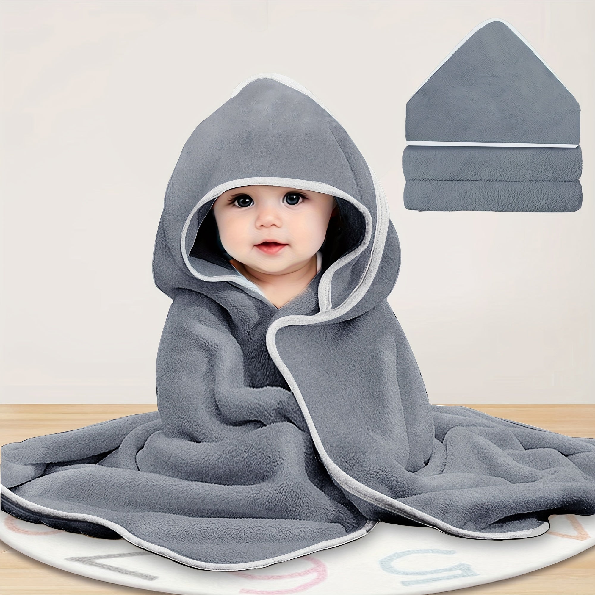 4-Pack Ultra Soft Microfiber Hooded Bath Towels for Children
