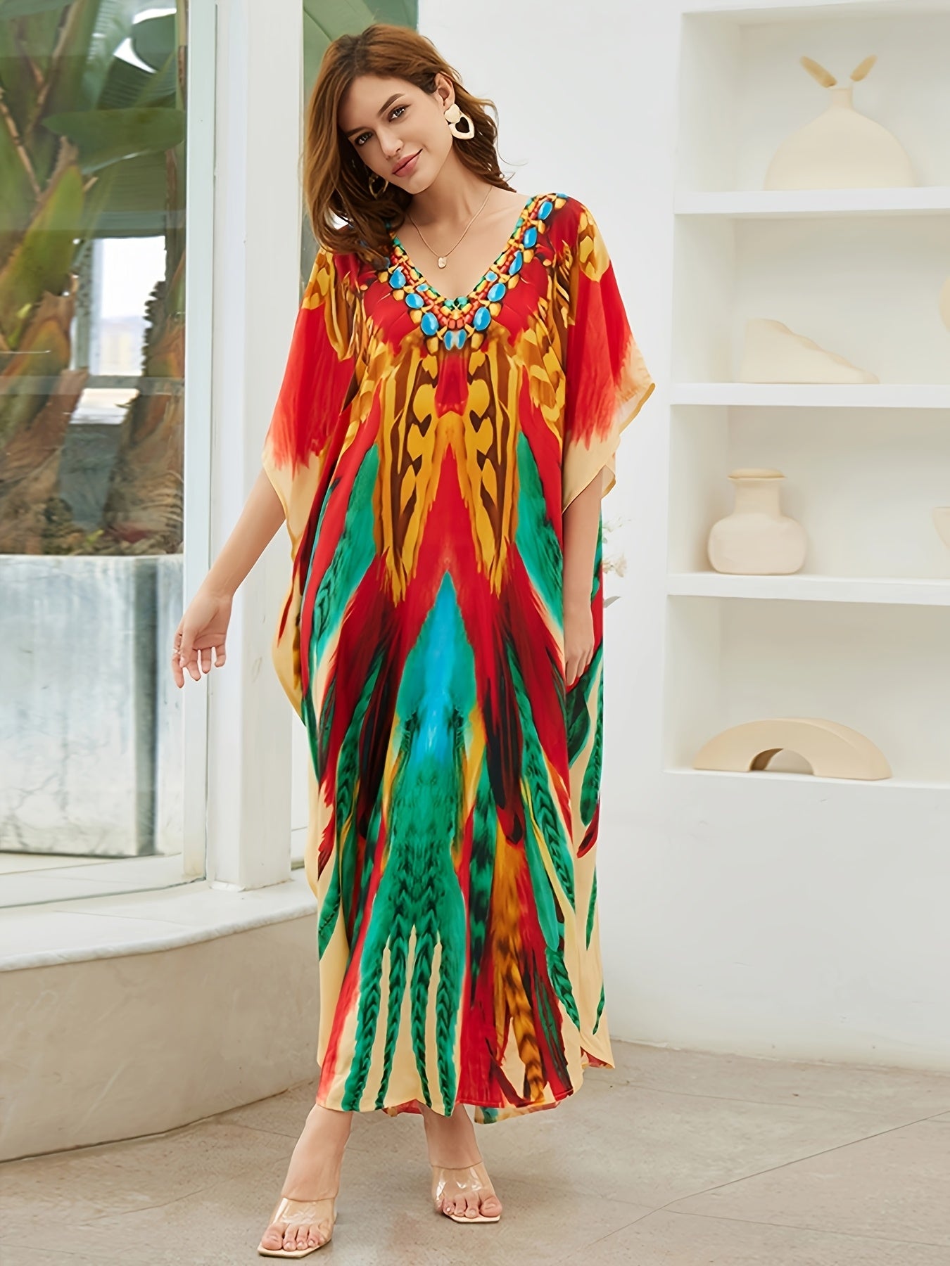 Women Long Kaftan Clothing Roomy Homewear
