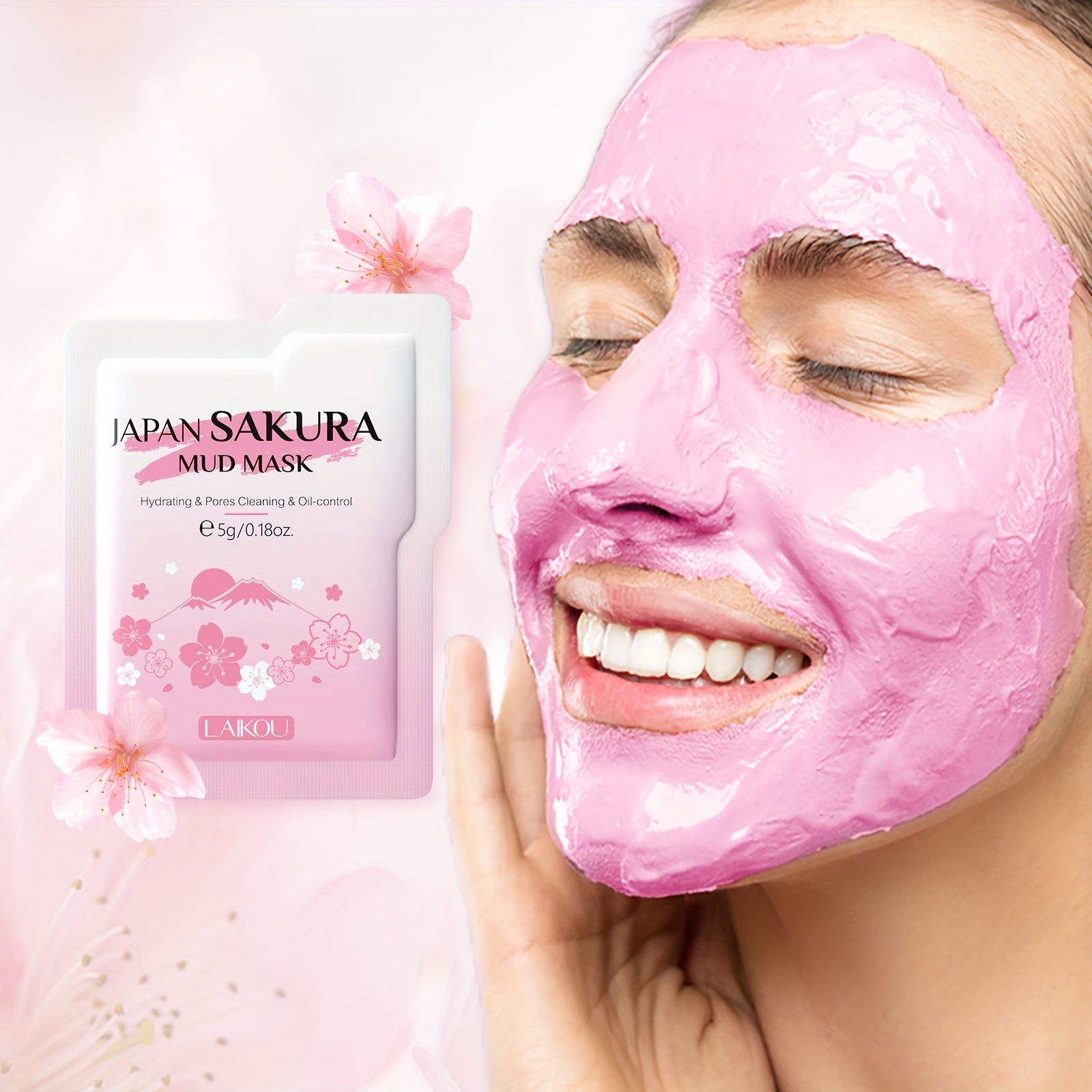 LAIKOU Japanese Sakura Skin Care Set - Unisex Adult 20-Piece Travel Kit with Sleeping Mask