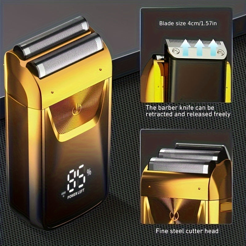 MIGUAN 2-in-1 Sleek Golden Electric Foil & Bald Shaver Trimmer