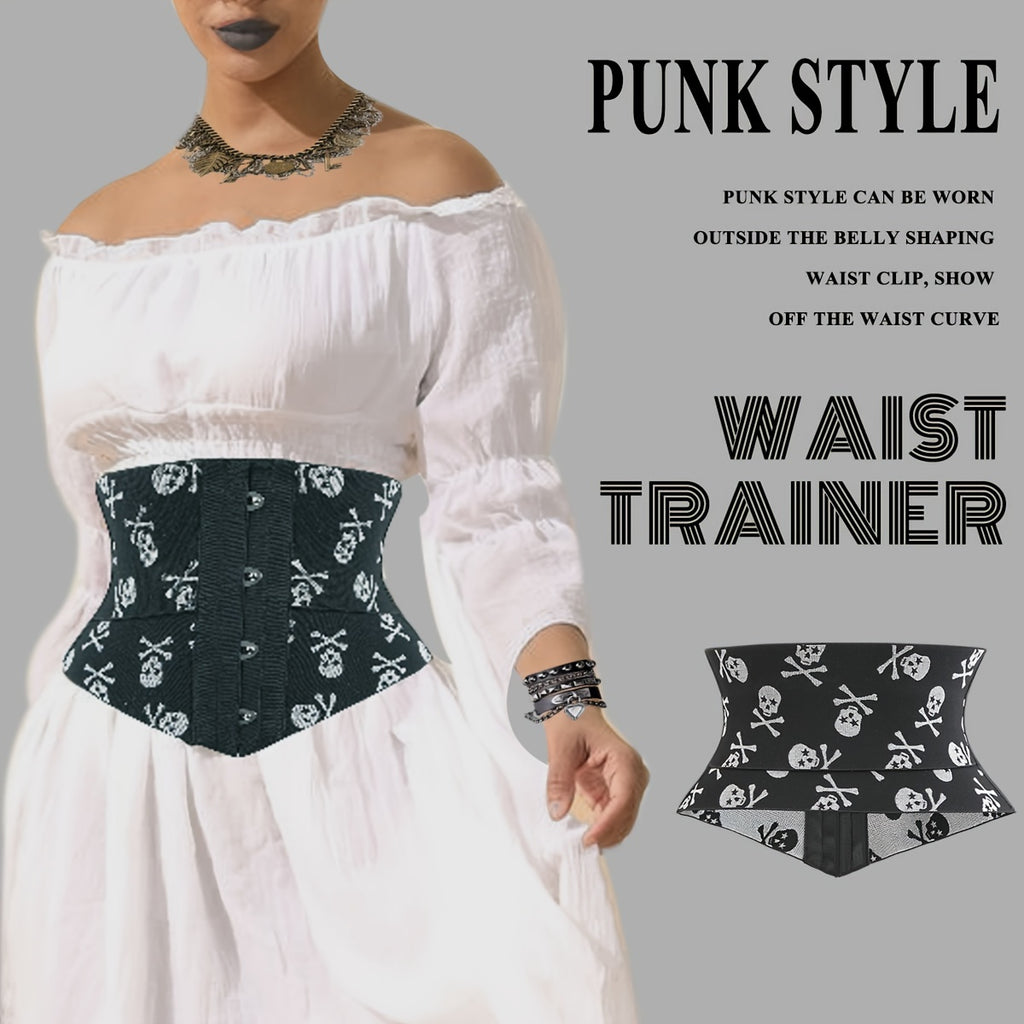 Gothic Skull Pattern Waist Trainer Trimmer Belt,