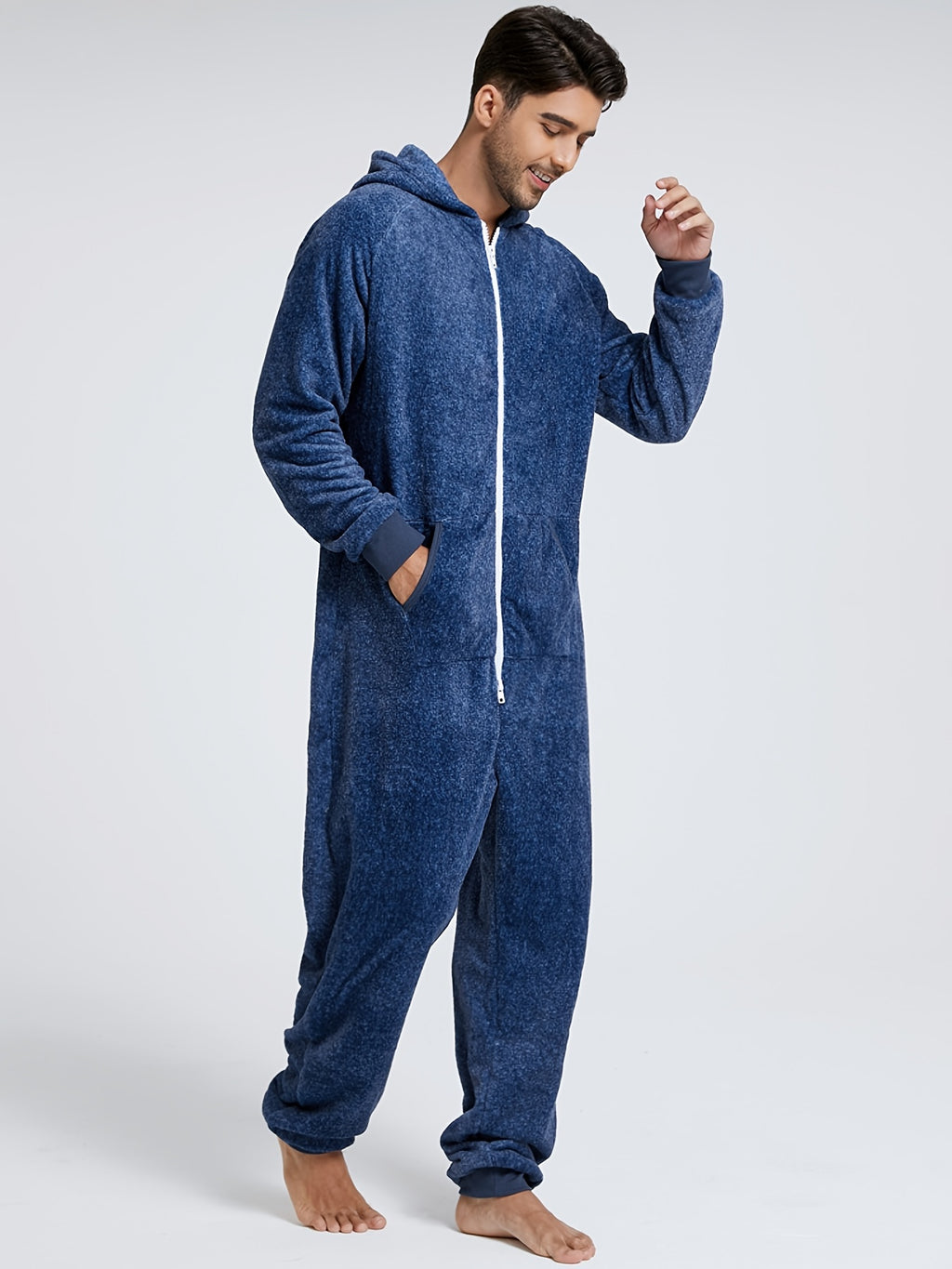 Men's Heavy-Duty Full-Zip Hooded Onesie